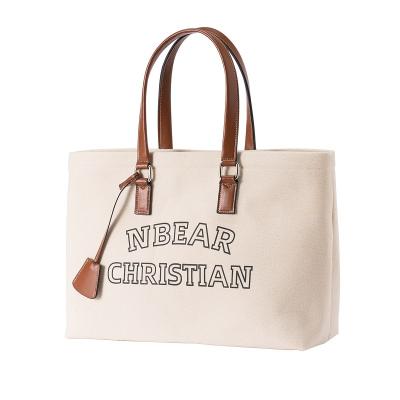 China Custom Canvas Fashion Women Laptop Tote Bag Luxury Canvas Hand Bag For Women for sale