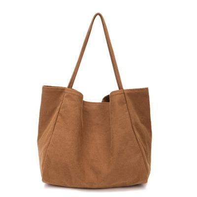 China Custom Classic Fashion Women Handbag Large Capacity Canvas Shopping Bag For Ladies Single Shoulder Bag for sale