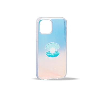 China Anti Scratch Logo Fashion Sea Blue Phone Case Custom Printing Pearl TPU Soft Transparent Phone Case For Iphone 12 for sale