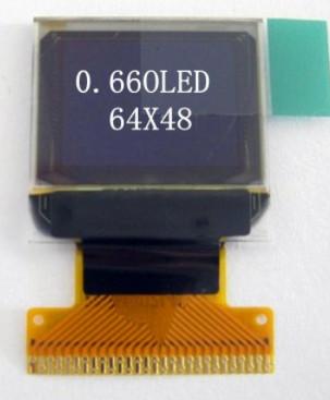 China 0.66nch White PM OLED Module FPC Pins with Resolution 64*48Dots IPS Viewing Angle for sale