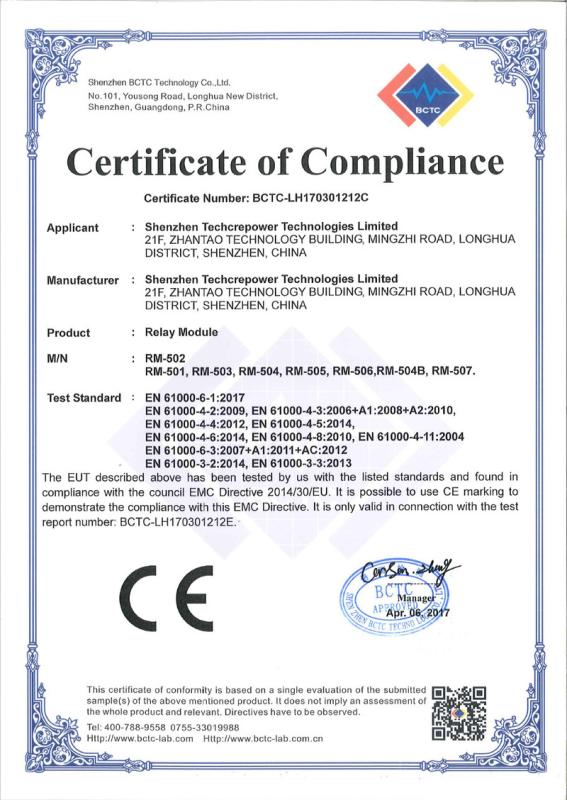 CE - Shenzhen Techcrepower Technologies Co., Ltd.