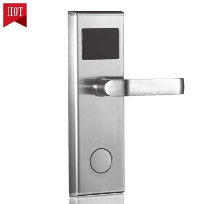 China Stainless steel with surface treatment plating hotel management system door lock t5577 smart keyless electronic card room door locks for hotel for sale