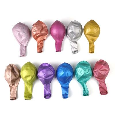 China Party Balloon Wholesale 1g 2.2g 2.8g Glossy Metal Latex Balloon Thickened Metal Helium Air Balloon for sale