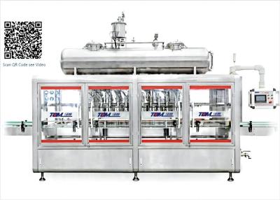 China Automatische Schmierstofffüllmaschine mit PLC-Steuerung 1L-5L Lineartyp zu verkaufen