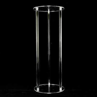 China DKELSEN High Definition Clear Acrylic Cylinder Round Flower Stand 8 Pieces Set 20cm, 30cm, 40cm, 50cm, 60cm, 68cm, 100cm 20cm for sale