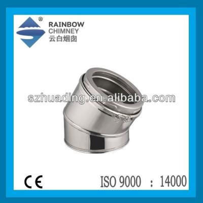 China Stainless Steel CE Double Wall Stainless Steel 30 Degree Elbow Chimney Pipe Elbow for sale