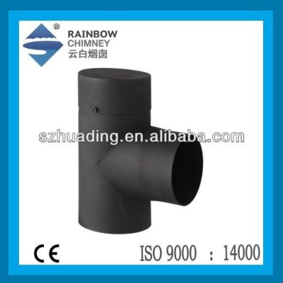 China CE Modern Carbon Steel Single Wall Chimney Tee Pipe For Stoves Pipe Fittings for sale