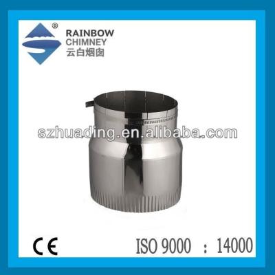 China CE stainless steel VERTICAL single wall boiler chimney pipe: reducer chimney pipe fittings for sale