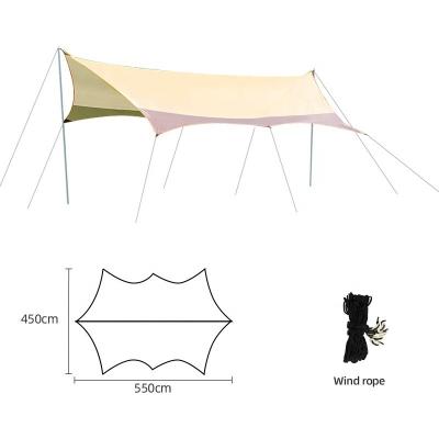 China Factory Sale Factory Sale Canopy Sun Shade Foldable Beige Outdoor Retractable Shade Tent Waterproof Sunshade Shelter Tarp With Iron Rod for sale