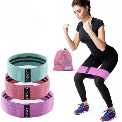 China Hot Selling Logo Fitness Body Yoga Fitness Hip Resistance Bands Custom Set 3 Forces Non-Slip Hip Circle Bands for sale