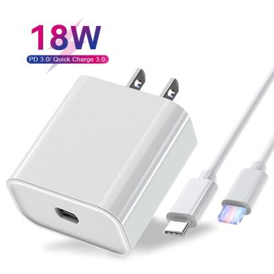 China MP3/MP4 Player Travel Kits 18W 20W Palladium Fast Charger Adapter USB Data Type C Fast Charger For iPhone USB C Palladium Power Charger With Cable for sale