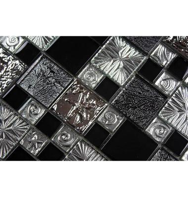 China Modern Glass Mosaic Tile Crystal Metallic Glass Mosaic Tiles 12*12 for sale