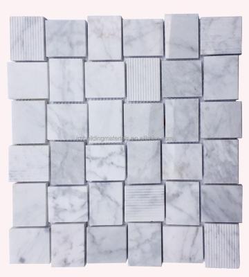 China Modern Irregular White Marble Mosaic Tiles-- Mesh Mounted Marble Mosaic Tiles for sale