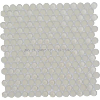 China Modern Round 8mm Beige Crystal Mosaic Tiles--Glossy And Matte Round Mosaic for sale