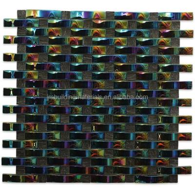 China Modern wave crystal glass mosaic tile--wave glass tiles for sale