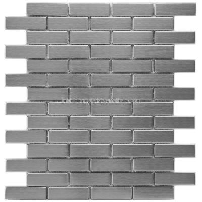 China Modern Anvil 10.5x12.25-inch Subway Stainless Steel Mosaic Wall Tile for sale