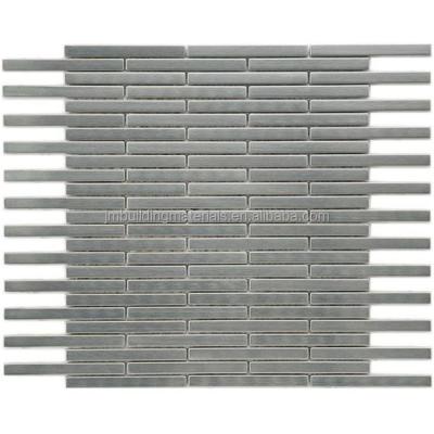 China Modern Hairline Silver Brick Stainless Steel Mosaic Tile-- Metal Mosaic for sale