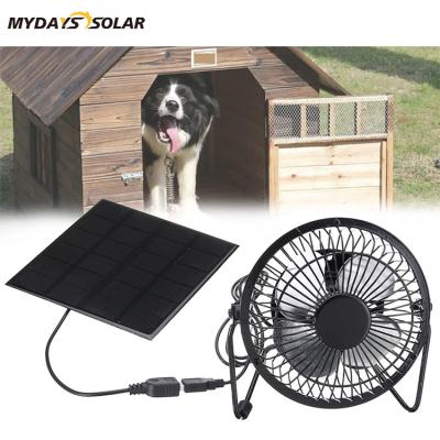 China Mydayssolar Outdoor Portable Easy Clean Carry Solar Powered USB Exhaust 5W Charging Fan For Outdoor Motorhome Kennel Ventilation for sale