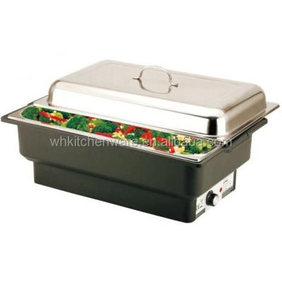 China luxury stainless steel chafing dish with porcelain food pan / electric beetle 60*35*32cm for sale