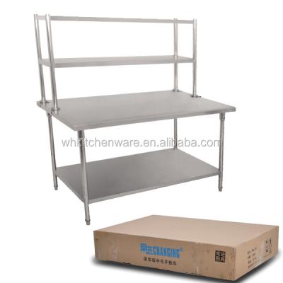 China Low MOQ Round Square Factory Supply Heavy Duty Stainless Steel Two Tier Work Bench for sale