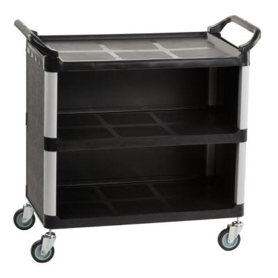 China 3 shelves plastic food cart, food cart for restaurant for sale