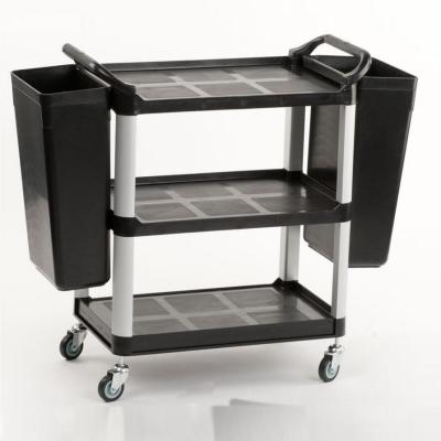 China 3 shelves plastic food cart, mobile food cart for restaurant for sale