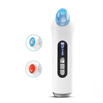 China Hot Acne Compress Acne Treatment Remover Electric Hot Cold Vacuum Blackhead Pore Ice Cleaner Blackhead Compress Remover Ice for sale