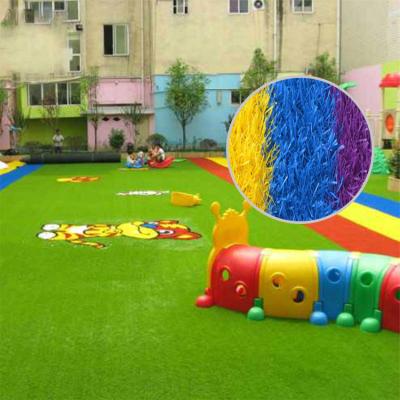 China lvyin Rainbow Artificial Grass Children's Playground Colorful Landscape Artificial Grass For Kindergarten School Playground for sale