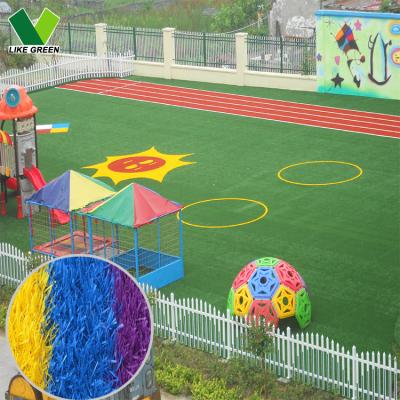 China Soft White Yellow Purple Red Plastic Artificial Synthetic Lawn Children's Playground Grass Turf Children's Playground For Kid for sale