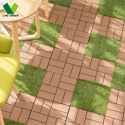 China Yard Interlock Grass Flooring Decking Grass Panel Patio Tiles Wood Grass Plate for sale