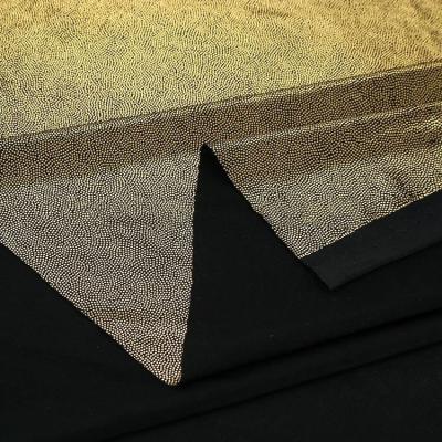 China Factory sale directly sales gold foil polyester spandex soft warm double knitted fabric for sale