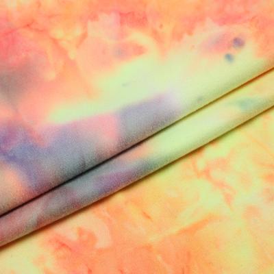 China Soft to order custom design dty scanned knit tie dye polyester fabric for garments for sale