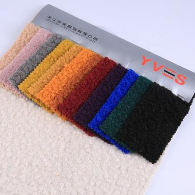 China Stretch 2022 soft custom loop sherpa teddy velvet fabric 100 polyester fleece teddy bear fur fabric for toys or coats for sale