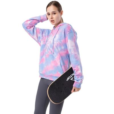 China Fashion Women's French Tie Dye Terry Sweater Winter Sweater Hoodie Crew Neck Online Wholesale Anti-shrink for sale