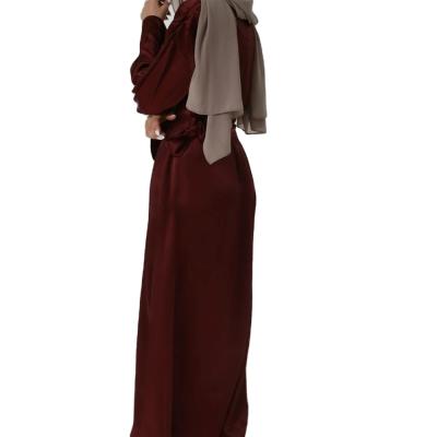 China Wholesale fashion anti-static muslim islamic abaya dubai satin maxi dress/muslim abaya dress new design for sale