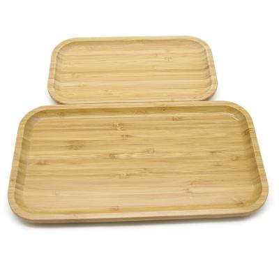 China Tobacco Personalized Eco Friendly Bamboo Table Tray Multi-Purpose Rolling Trays for sale