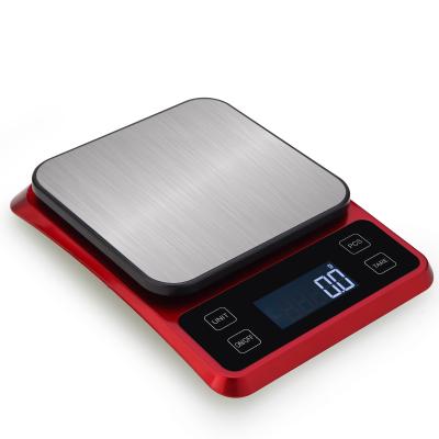 China 2020 5Kg Weight Function Explosion Pocket Cell Weighing Scale Bottom Red Digital Pocket Scale for sale