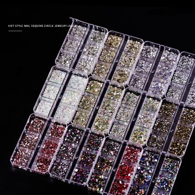 China Newest Nail Art Decoration Supplies Factory Direct Rhinestone Glass Mixed Colorful Sky Light Up Drill Superb White Glass Nail Art Rhinestone for sale