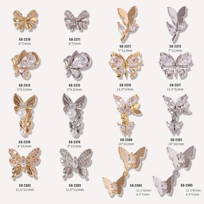 China Zircon Butterfly Zircon Butterfly Art Decoration Supplies The Newest Nail Art Decoration Supplies The Newest Luxury Three-dimensional Pendant Chain Keeping Nails Decorations for sale