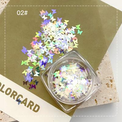 China Newest Nail Art Decoration Supplies Factory Direct Butterfly Laser Sequins Color Magic Special Shaped Mirror Ultra-thin Nail Art Sequins Patch Nail Supplies for sale