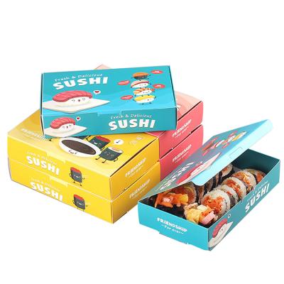 China Wenhua Recyclable Custom Take Away Food Packaging Paper Sushi Box for sale