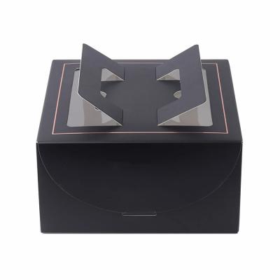 China Recyclable Food Packaging Manufacturer Custom Black Cake Boxes for sale