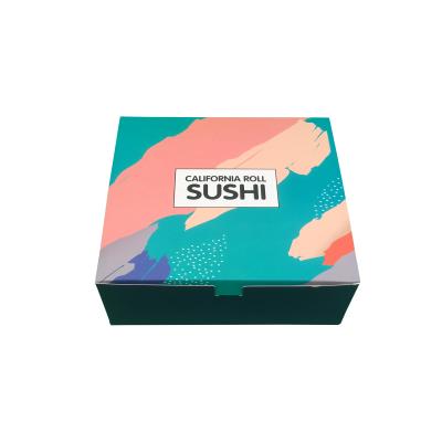 China Chinese Manufacturer Custom Print Cheap Foldable Food Paper Disposable Take Out Sushi Box for sale