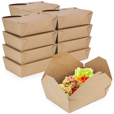 China Wholesale High Quality Food Recyclable Ttake Away Recycle Disposable Kraft Paper Lunch Box for sale