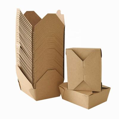 China Recyclable Premium White Kraft Paper Packaging Disposable Fast Food Lunch Box for sale