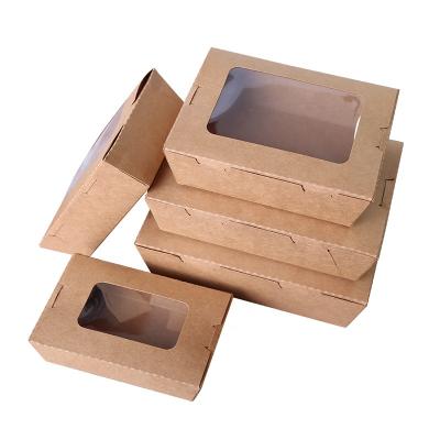 China Factory Wholesale Transparent 23 Years Brown Window Disposable Recyclable Take Out Lunch Box for sale