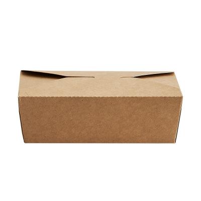 China Recyclable Chinese Custom Disposable Takeway Kraft Paper Take Out Container Food Box for sale