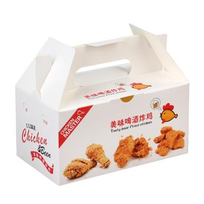 China Wenhua Fried Food Grade Paper Food Packaging Custom Quick Roast Fried Chicken Take Out Boxes for sale