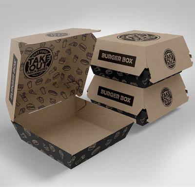 China Disposable Fast Food Burger Packaging , Burger Boxes for sale