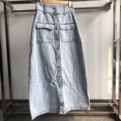 China China Factory Wholesale Custom Made Breathable High Waist Casual Midi Denim Skirts Long For Women Girls for sale